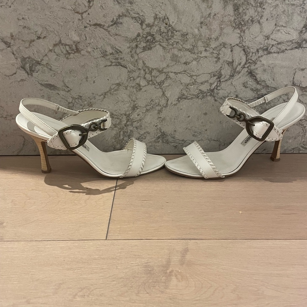 Manolo Blahnik White Sandals